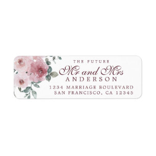 Zukunft Herr Pink Burgundy Floral Return Addres