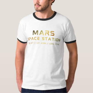 Zukunft Mars Weltraumstation Grafik T-Shirt mit Sc