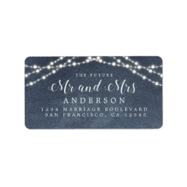 Zukunft Mr. Lights Blue Wedding Return Adressaufkleber