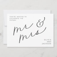 Zukunft Mr. & Mrs. Script Foto B/W Save the Date