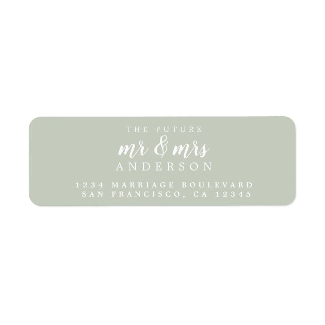 Zukunft Pastel Green Wedding Rücksendeadresse (Vorne)