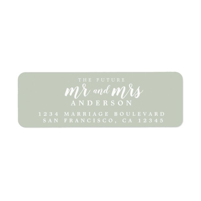 Zukunft Pastel Green Wedding Rücksendeadresse (Vorne)