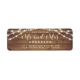 Zukunft Rustic Lights Wedding Rücksendeadresse