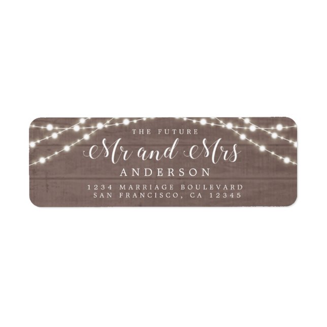 Zukunft Rustic Lights Wedding Rücksendeadresse (Vorne)