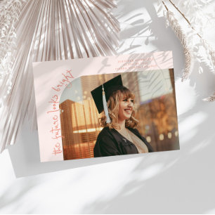 Zukunft Sieht Hell Pfirsich Gebogene Foto Ankündigung