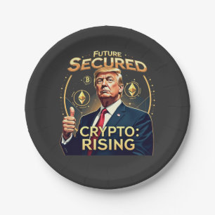 Zukünftig sicherer Crypto-Tag steigender Trump-Ver Pappteller