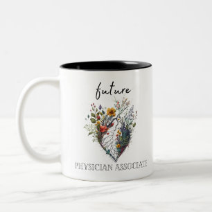 Zukünftige Ärzteassoziierte Herz Zeichnend Blume Zweifarbige Tasse