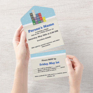 Zukünftige Chemiker-Blöcke All-in-One-Einladung All In One Einladung