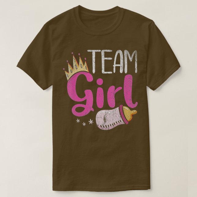 Zukünftige Eltern Team Girl Baby Ankündigung Gesch T-Shirt (Design vorne)