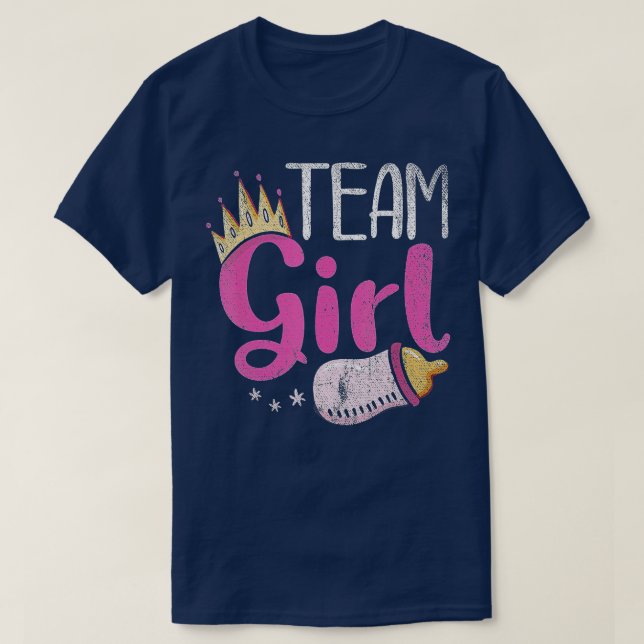 Zukünftige Eltern Team Girl Baby Ankündigung Gesch T-Shirt (Design vorne)