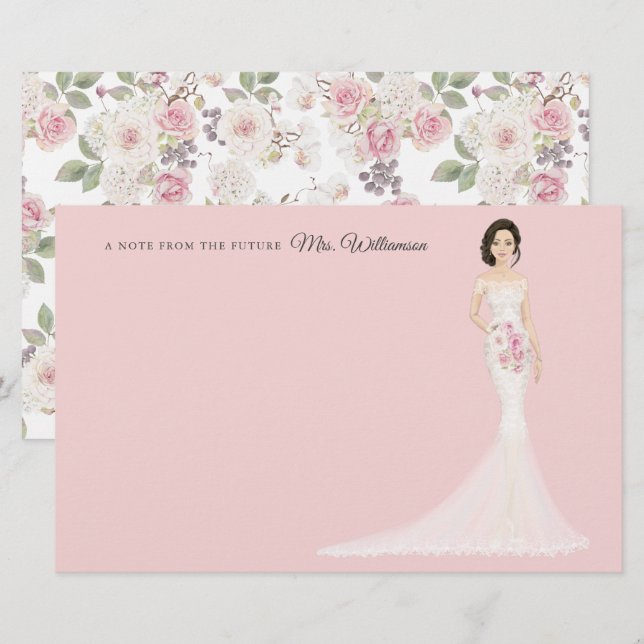Zukünftige Frau Bride danke Ihnen Stationery Briefpapier (Vorne/Hinten)