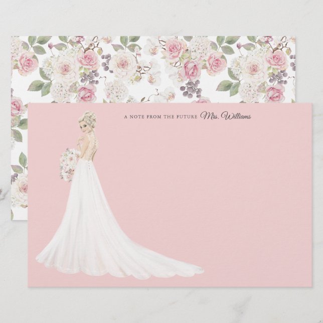 Zukünftige Frau Bride danke Ihnen Stationery Briefpapier (Vorne/Hinten)