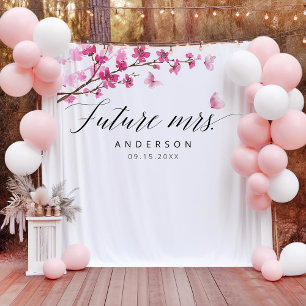 Zukünftige Frau Cherry Blossom Pink Brautparty Wandteppich
