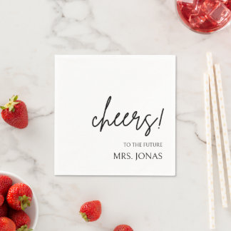 Zukünftige Frau | Elegantes Brautparty Napkins Serviette