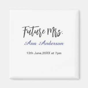 Zukünftige Frau Nachname Braut in spe lila grau Na Magnet