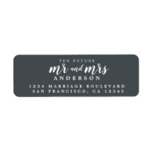 Zukünftige Frau Off-Black Wedding Rücksendeadresse