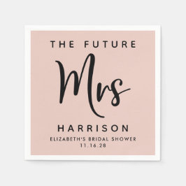 Zukünftige Frau Personalisiert Blush Pink Brautpar Serviette