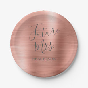 Zukünftige Frau Rose Gold Blush Pink modern Pappteller