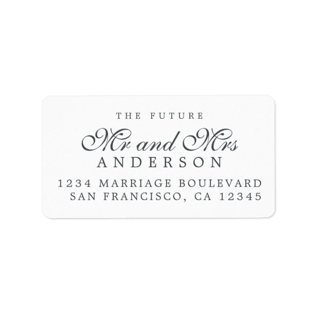 Zukünftige Frau Schwarz-weiß Return Addres Label Adressaufkleber (Vorne)
