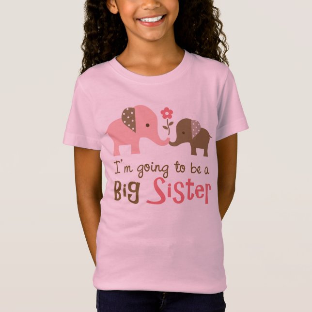 Zukünftige große Schwester - Mod-Elefant T-Shirt (Vorderseite)