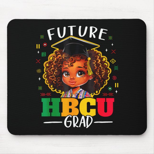 Zukünftige Hbcu-Absolventen Kinder Schwarzes Mädch Mousepad (Vorne)
