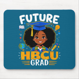 Zukünftige HBCU-Absolventen Kinder schwarzes Mädch Mousepad