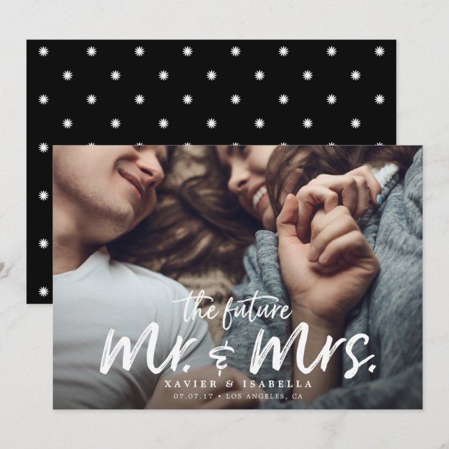 Zukünftige Herr u. die Frau Engagement Save the Einladung (Vorne/Hinten)