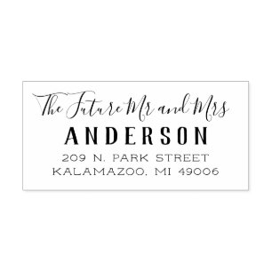 Zukünftige Herren und Damen Script Hochzeits Rücks Gummistempel