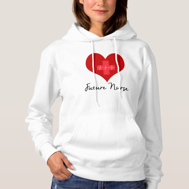 Zukünftige Krankenschwester - Herz des Kreuz-EKG Hoodie (Vorderseite)