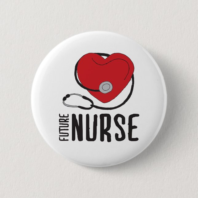 Zukünftige Krankenschwester wird bald Krankenversi Button (Vorderseite)