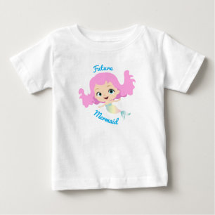 Zukunftige Meerjungfrau Niedliche Zeichentrickfigu Baby T-shirt
