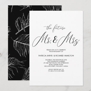 Zukünftige Mr. & Mrs. Verlobungsfeier Chic Schrift Einladung