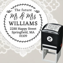 Zukünftige Mr und Mrs Anschrift Stempel