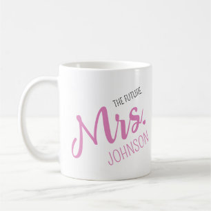Zukünftige Mrs. Benutzerdefinierter Name Verlobung Kaffeetasse