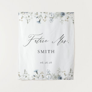 Zukünftige Mrs Bridal Shower Hintergrund Blau Wild Wandteppich