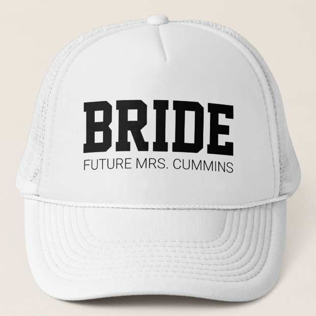 Zukünftige Mrs. Bride Bachelorette Hat Truckerkappe (Vorderseite)