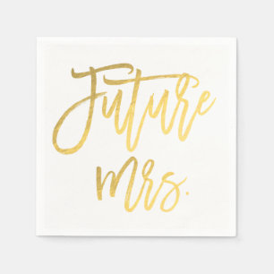 Zukünftige Mrs. Faux-Goldfolie Moderne Bridal Show Serviette