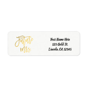 Zukünftige Mrs. Faux-Goldfolie Moderne Schrift Chi