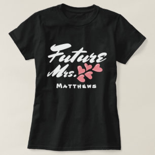 Zukünftige Mrs, rosa Herzen & Schriftzug T-Shirt n