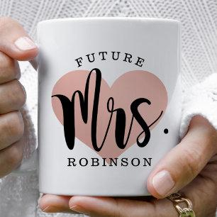 Zukünftige Mrs Rose Gold Herz Individuelle Hochzei Kaffeetasse