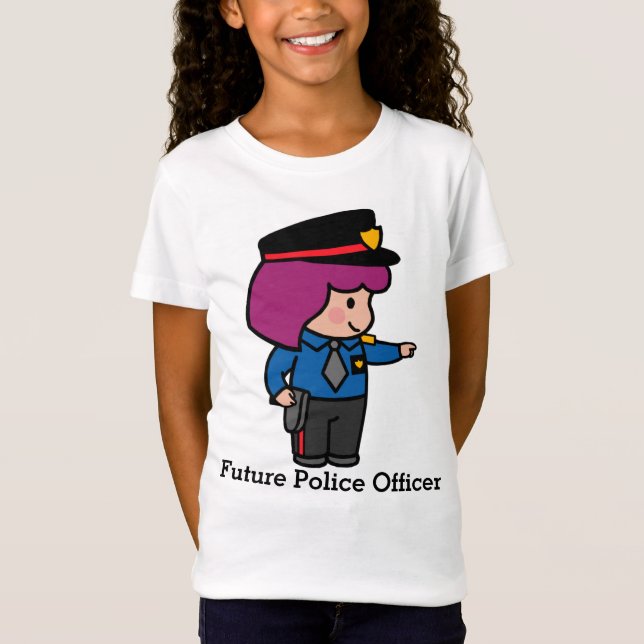 Zukünftige Niedliche Mädchenpolizei T-Shirt (Vorderseite)
