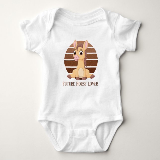 Zukünftige Pferdefreunde fügen Text unisex Baby Bo Baby Strampler (Vorderseite)