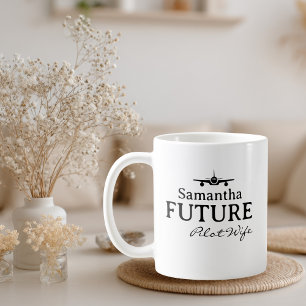 Zukünftige Pilotengattin Flugzeug Einfache Hochzei Kaffeetasse