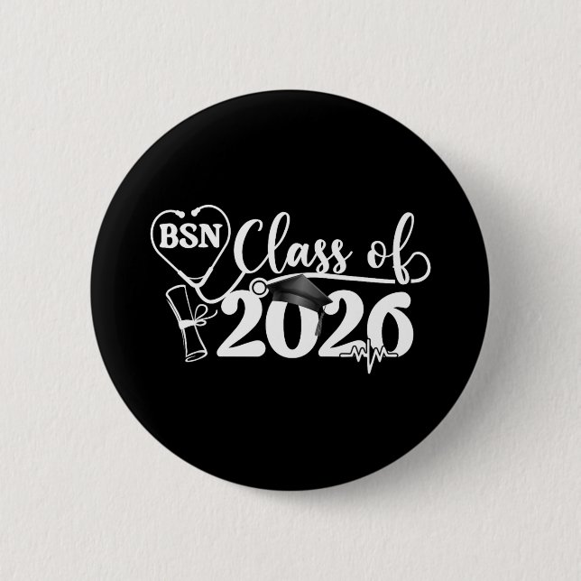 Zukünftige RN BSN Pflegeschulklasse 2026 Abschluss Button (Vorderseite)