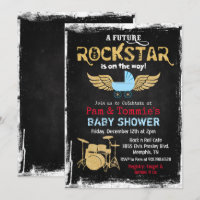 Zukünftige Rockstar-Trommel-Set-Baby-Shower-Einlad