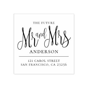 Zukünftige Rücksendeadresse für Hochzeiten Gummistempel