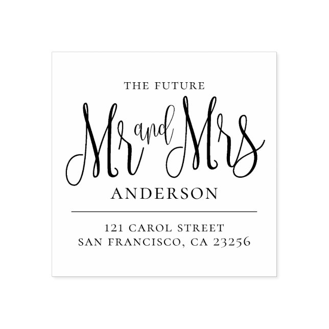 Zukünftige Rücksendeadresse für Hochzeiten Gummistempel (Prägung)