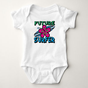 ZUKÜNFTIGE SURFER-HIBISKUS Säuglings-Bodysuitrau Baby Strampler