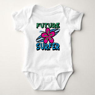 ZUKÜNFTIGE SURFER-HIBISKUS Säuglings-Bodysuitraupe Baby Strampler