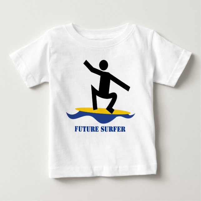Zukünftige Surfer, Surfen auf einem eigenen Surfbr Baby T-shirt (Vorderseite)